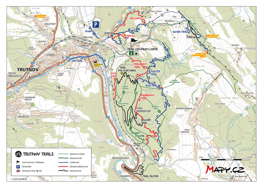 Mapa Trutnov Trails